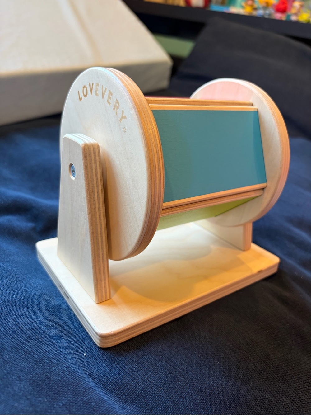 Lovevery Spinning Color Wheel Baby Roller Wooden Developmental Sensory Baby Toy